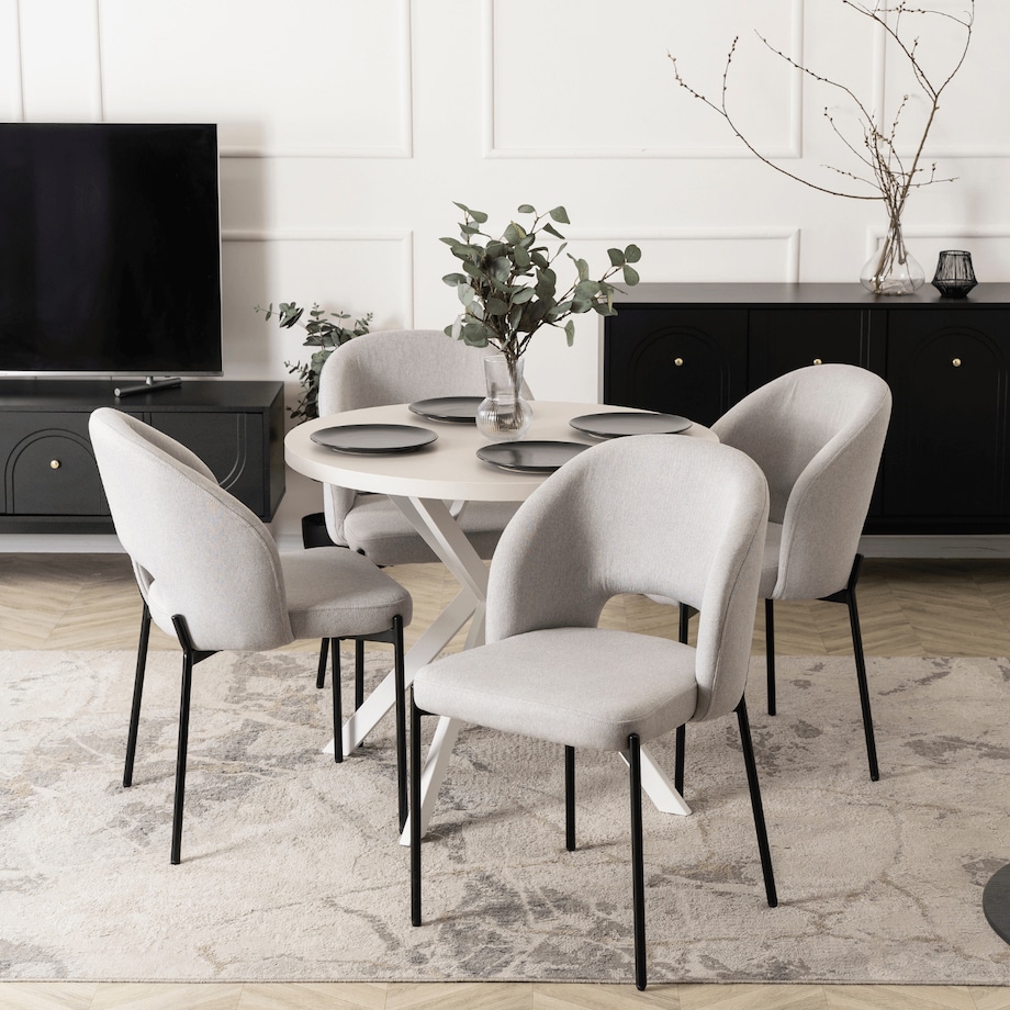 Krzesło Tapicerowane Kuchenne Do Jadalni Salonu Toaletki Szare BROS