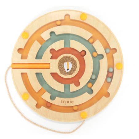 Drewniany okrągły labirynt magnetyczny – Lew Trixie Baby
