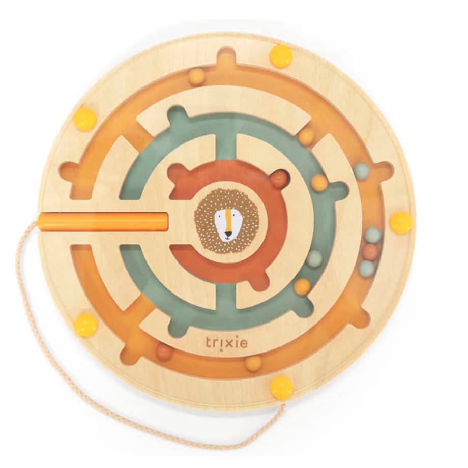 Drewniany okrągły labirynt magnetyczny – Lew Trixie Baby