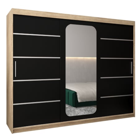 Szafa przesuwna Garderoba PROMO V2 250 sonoma/czarny