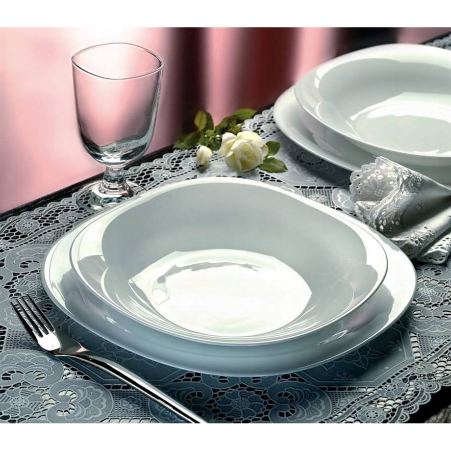 6 x TALERZE PŁYTKIE OBIADOWE DUŻE drugie danie PARMA kwadratowe BORMIOLI