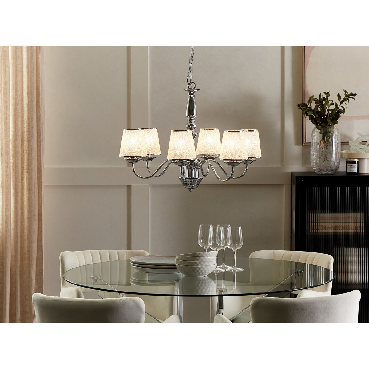 Żyrandol metalowy srebrny BRADANO