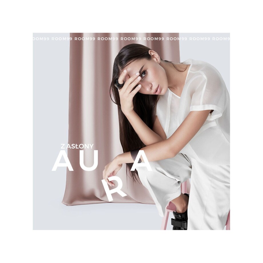 Zasłona Gotowa Pudrowy Róż 140 x 280 Przelotki Kółka Półzaciemniająca Gładka