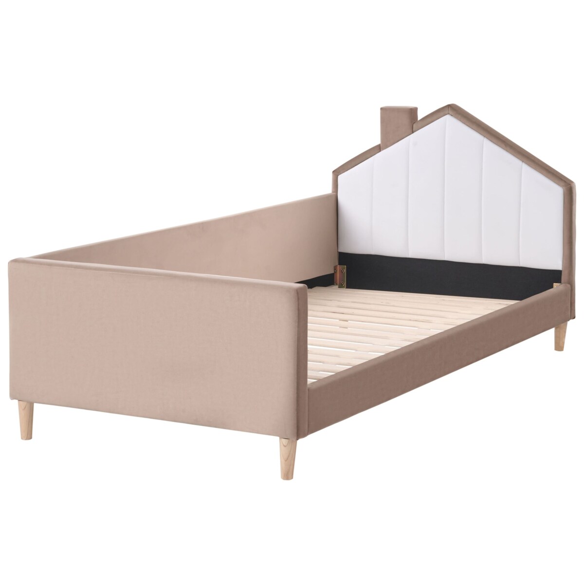 Łóżko Welur KERVAN 90 x 200 cm Brązowy