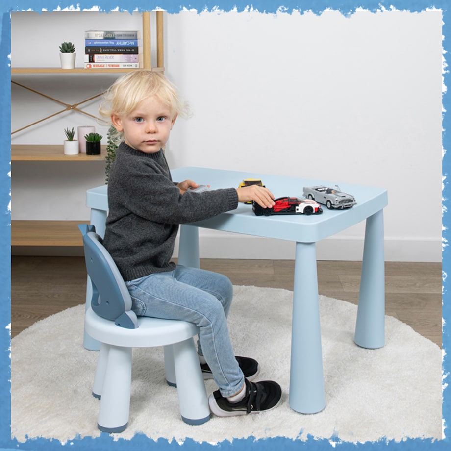 Stolik dla dzieci niebieski plastikowy do pokoju dziecka dziecięcy