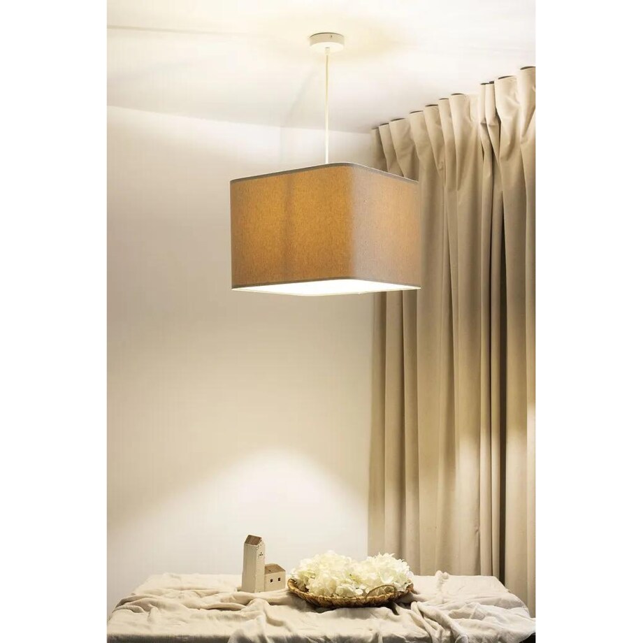 Lampa wisząca KWADRO LEN 007-40w20 jasnobeżowa