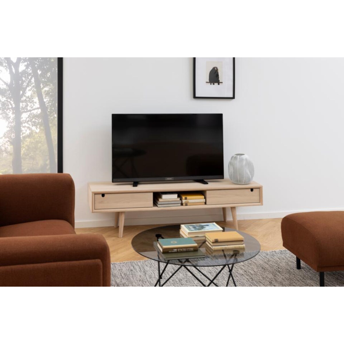 Szafka RTV Century bielony dąb