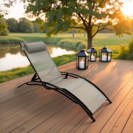 Leżak OGRODOWY wygodny aluminiowy
