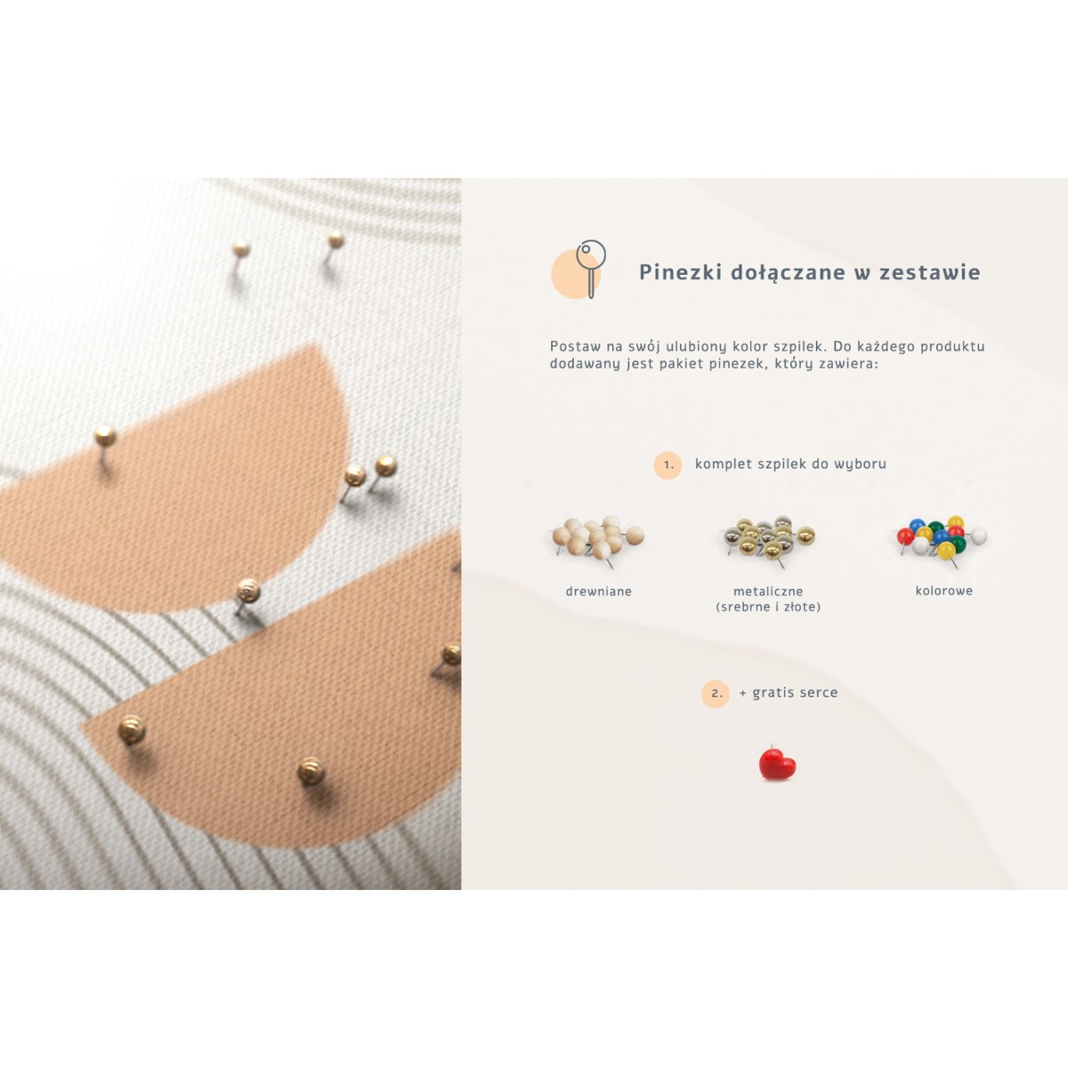 Tablica korkowa Planer tygodniowy 120x80cm - drewniane pinezki