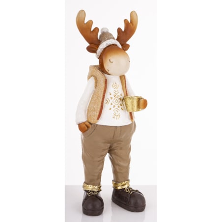 Figurka - łoś 30x10x10 cm ALCE z kawą