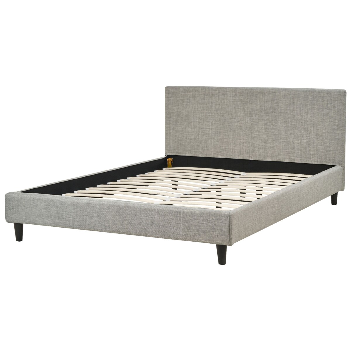 Łóżko tapicerowane 140 x 200 cm jasnoszare FITOU