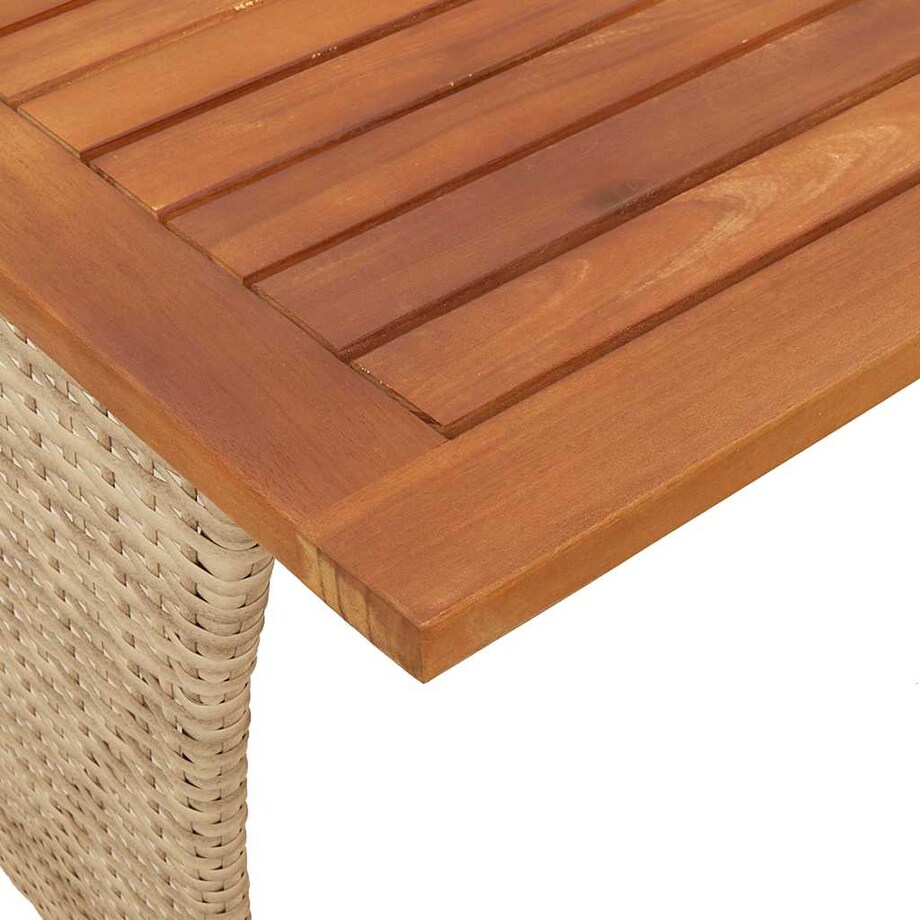 vidaXL Stół ogrodowy z blatem z drewna akacjowego beżowy 105x75x72 cm