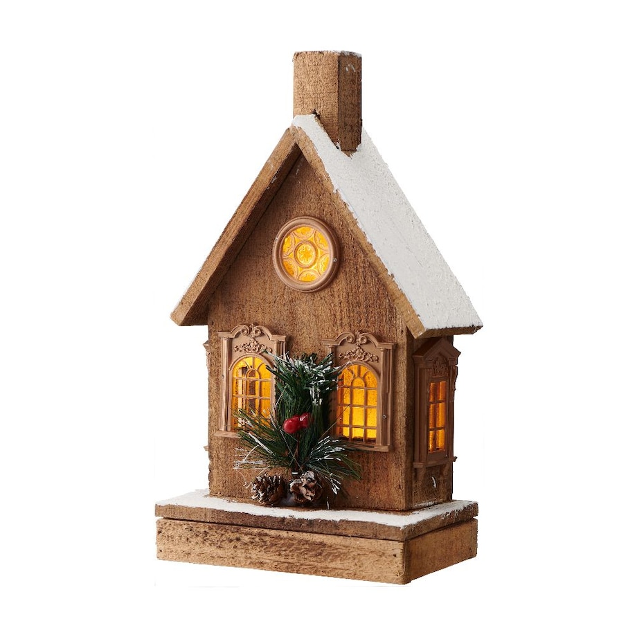 VILLA ITALIA Dekoracja świąteczna LED domek drewniany 29 cm SAN NICOLA