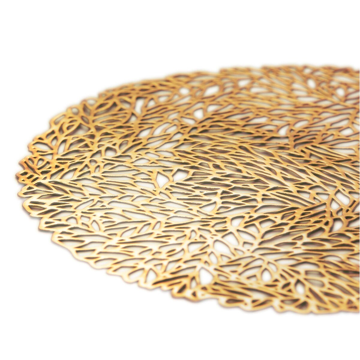 Podkładka Ażurowa Na Stół Mata Stołowa Pod Talerz Ozdoba 38 Cm Pvc Miedziana