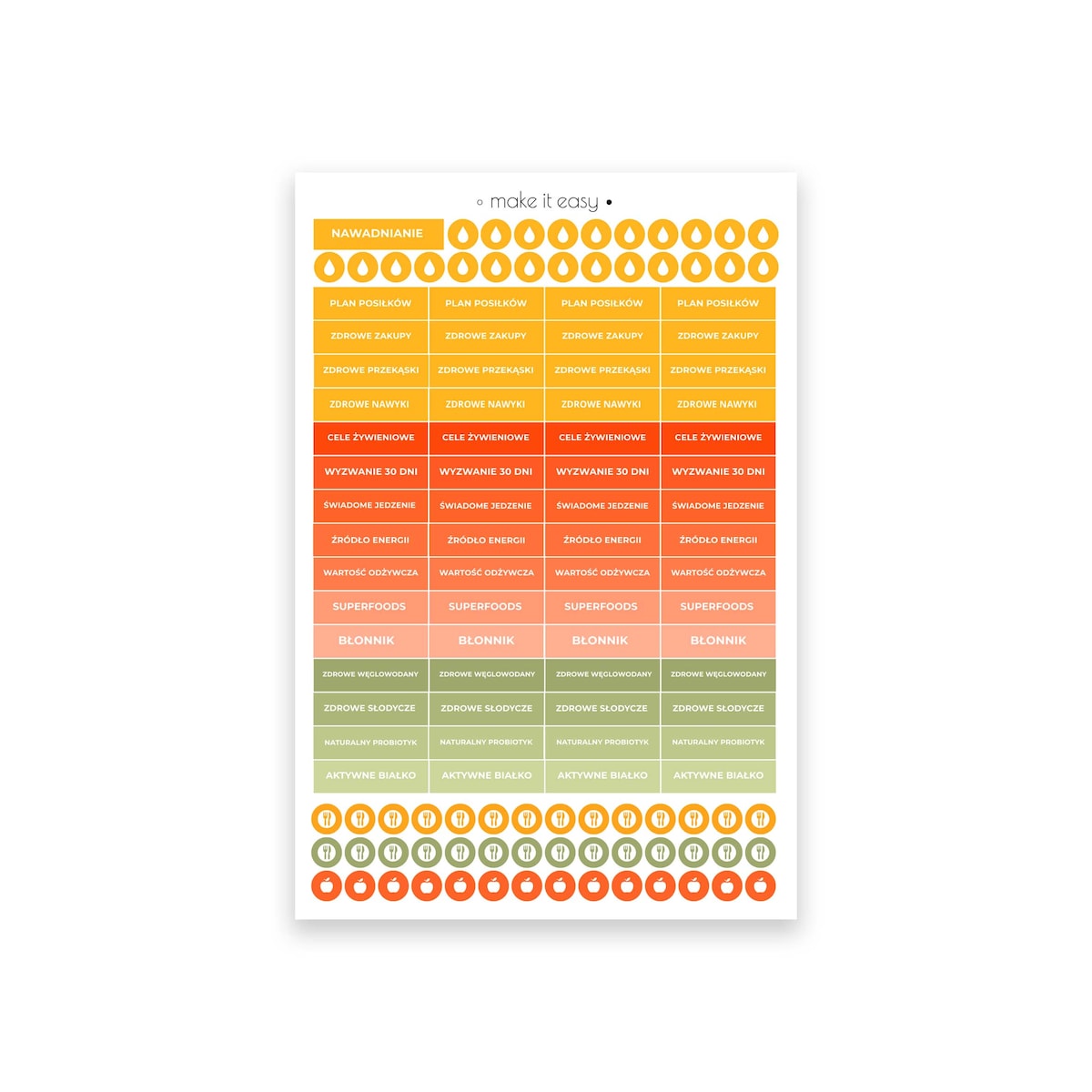 Naklejki do kalendarza – zdrowe odżywianie