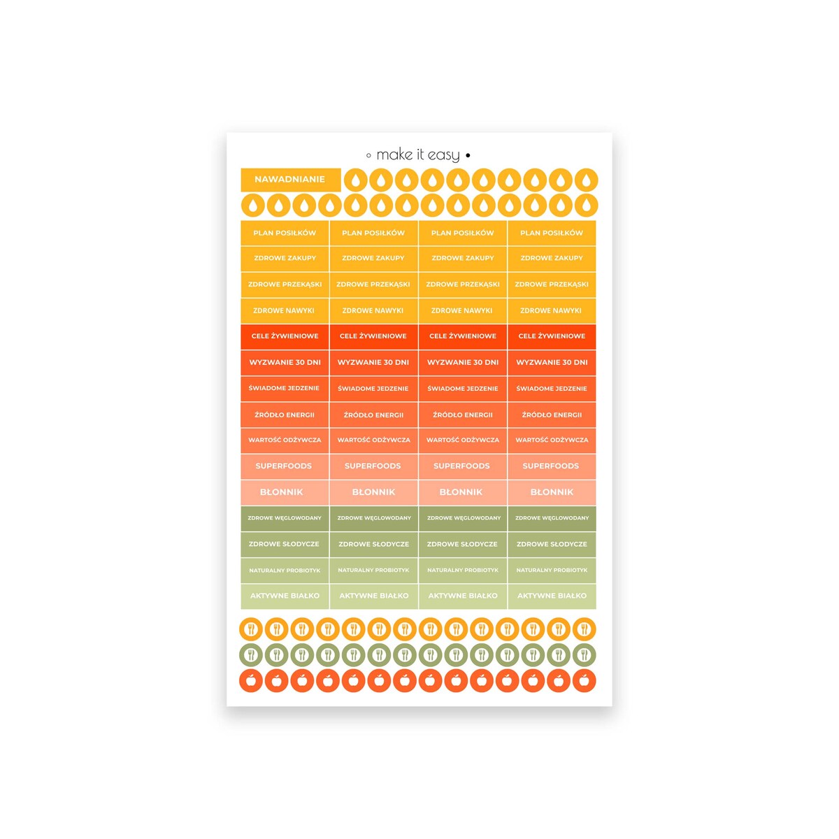 Naklejki do kalendarza – zdrowe odżywianie