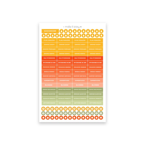 Naklejki do kalendarza – zdrowe odżywianie