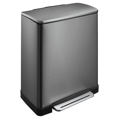 EKO Kosz na śmieci z pedałem E-Cube, 28 L+18 L, stalowy