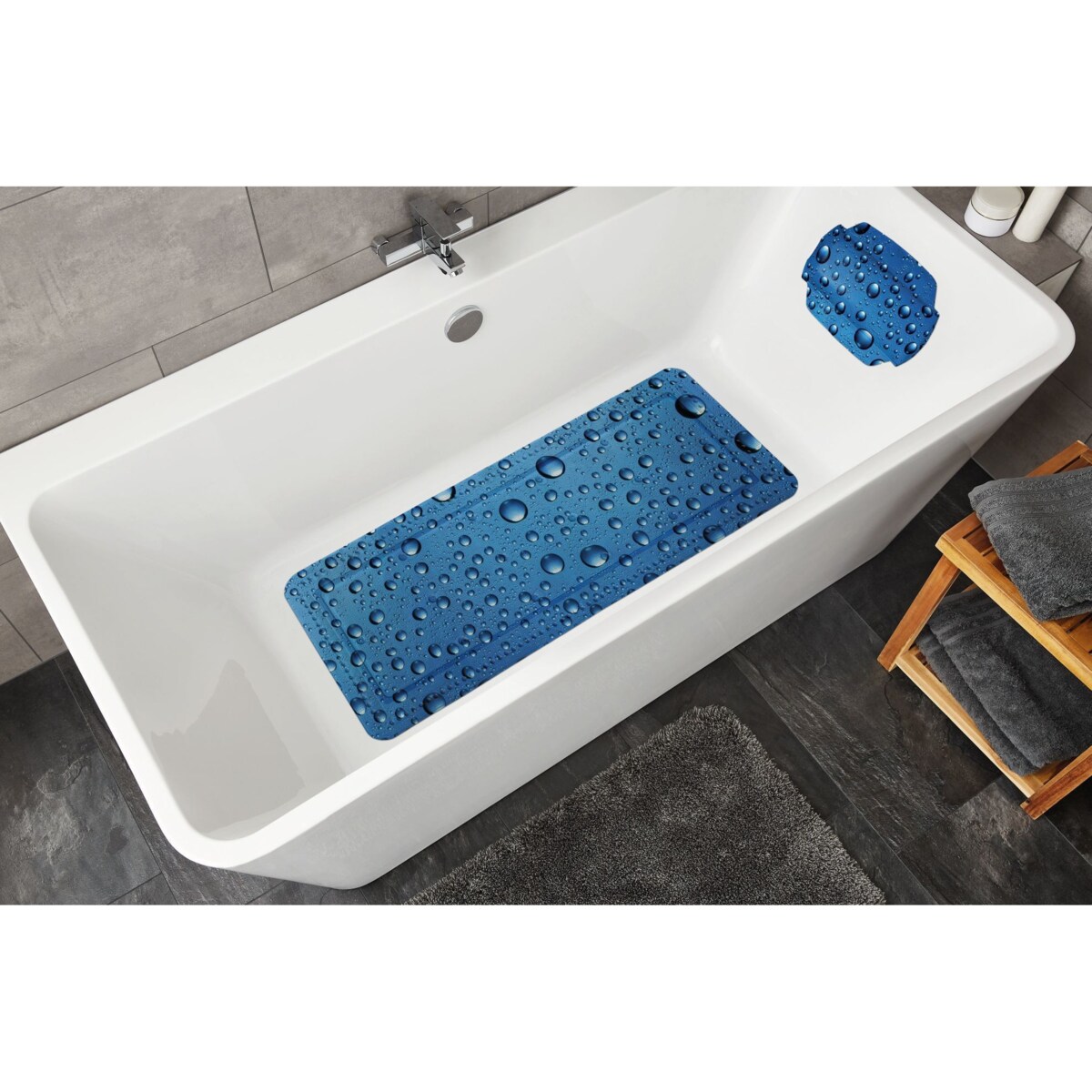 Kleine Wolke Bubble Poduszka do wanny niebieski 32x 22 cm