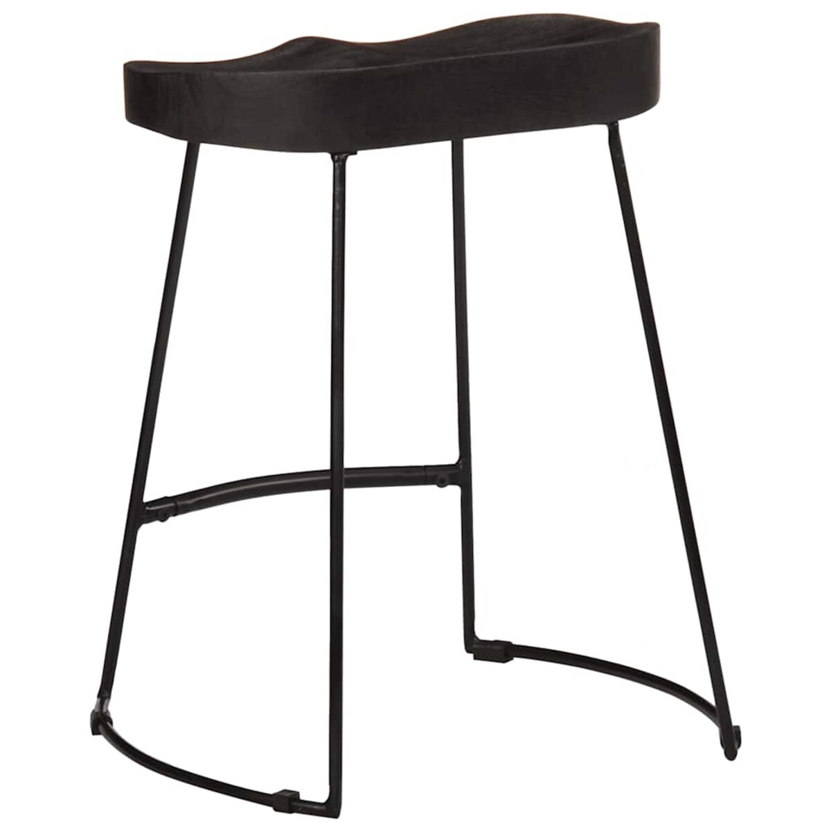 vidaXL Hokery barowe 2 szt. Czarny 46x38x52 cm Drewno lite Mango