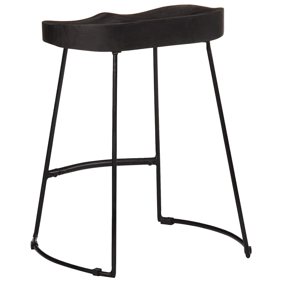 vidaXL Hokery barowe 2 szt. Czarny 46x38x52 cm Drewno lite Mango