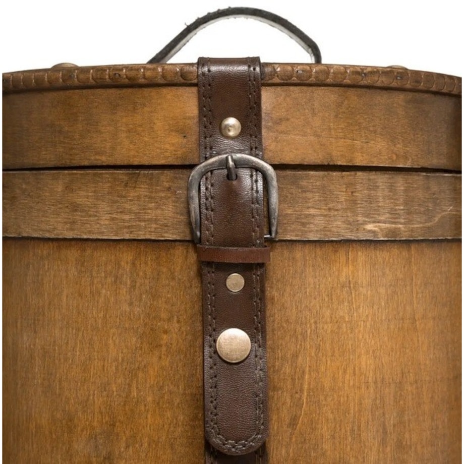 Pudełko kuferek 2 szt. drewniane z paskiem