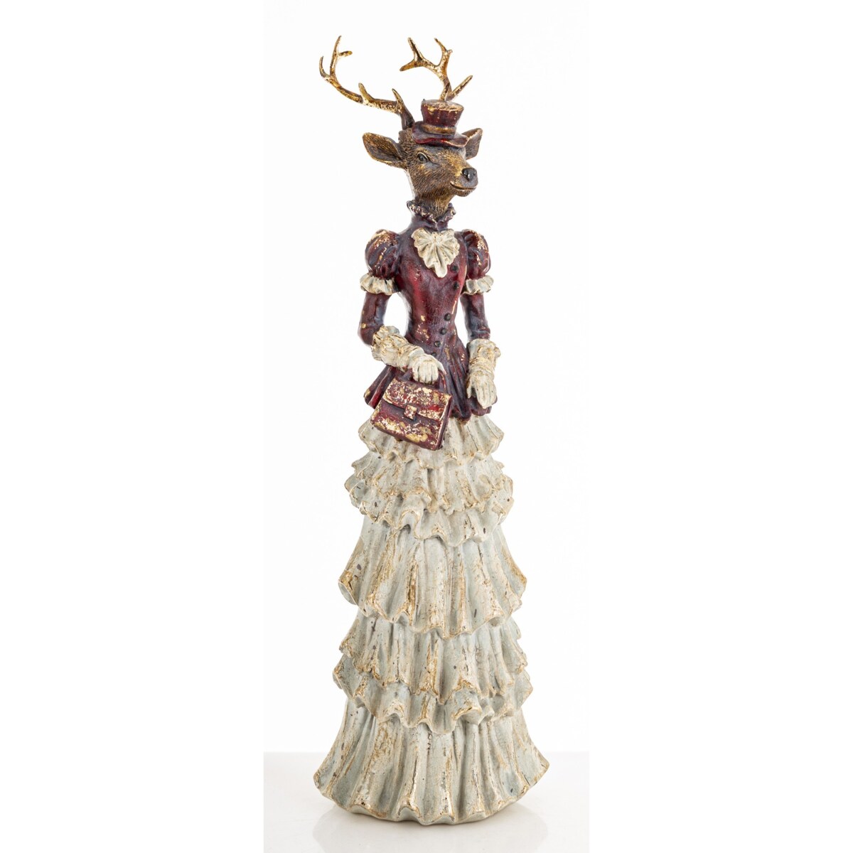 Figurka - elegancka pani jeleń 41x12,5x10,5 cm ELEGANTE-2 w długiej sukni