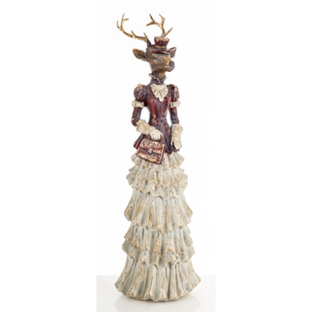 Figurka - elegancka pani jeleń 41x12,5x10,5 cm ELEGANTE-2 w długiej sukni