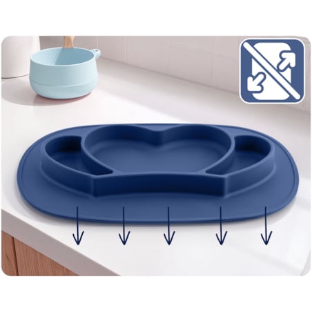 Talerzyk dla dziecka silikonowy do karmienia Korona niebieski Ricokids