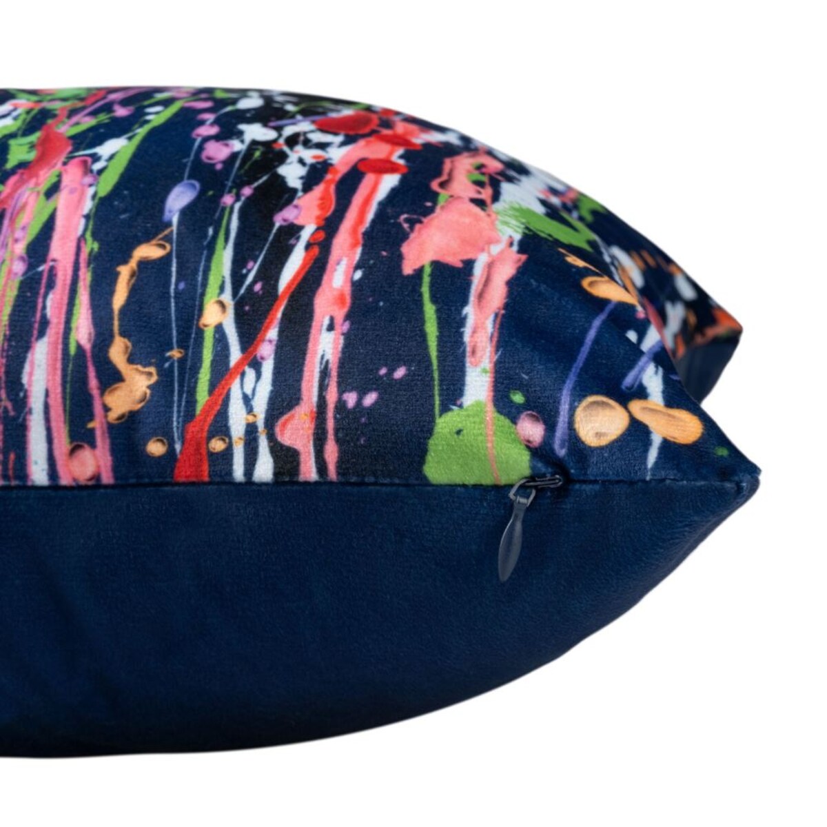 Poszewka dekoracyjna 43x43 granatowa, kolorowa fantazja