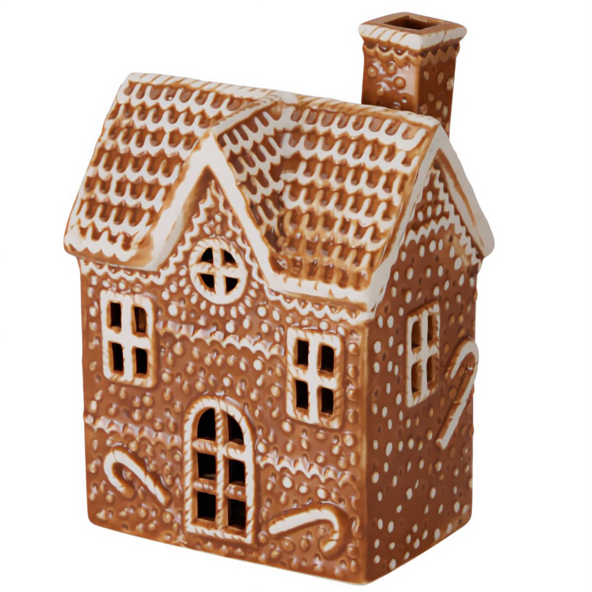 Domek z piernika porcelanowy z podświetleniem LED, 13,6 x 9,4 x 19,6 cm