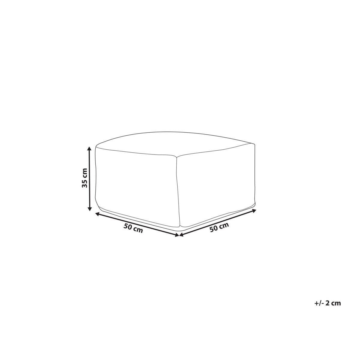 Puf bawełniany 50 x 50 x 35 cm niebieski VISHVI