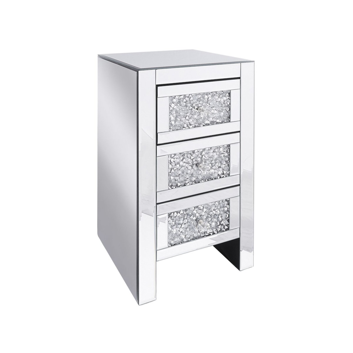 Szafka nocna lustrzana srebrna LORAY