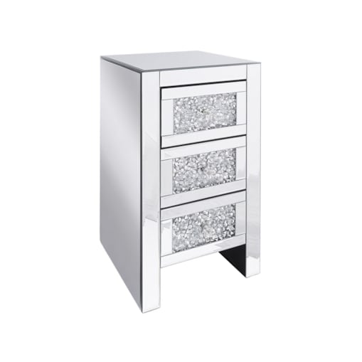 Szafka nocna lustrzana srebrna LORAY