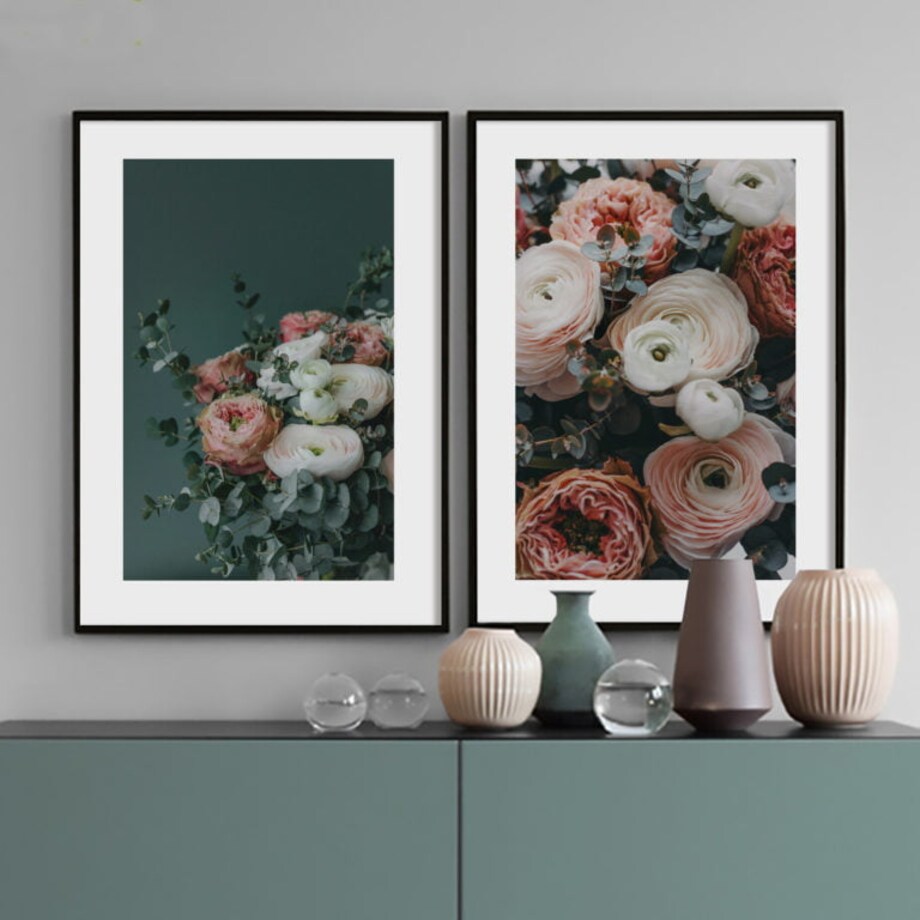 Poster Story, Plakat, Obraz - Bukiet Koralowych Piwoni, wymiary 21 x 30 cm