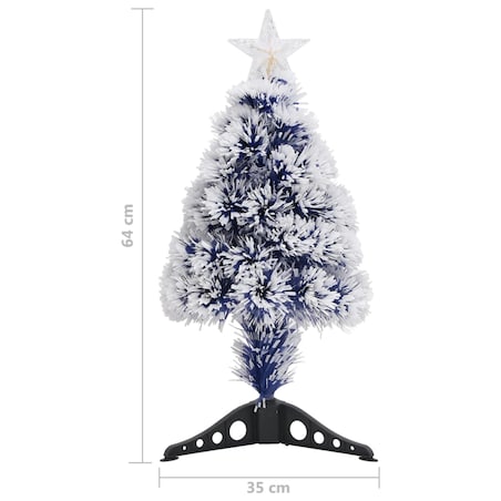 vidaXL Choinka z lampkami, biało-niebieska, 64 cm, włókno optyczne