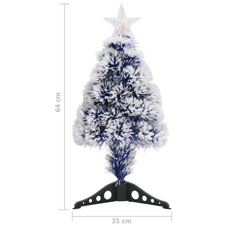 vidaXL Choinka z lampkami, biało-niebieska, 64 cm, włókno optyczne