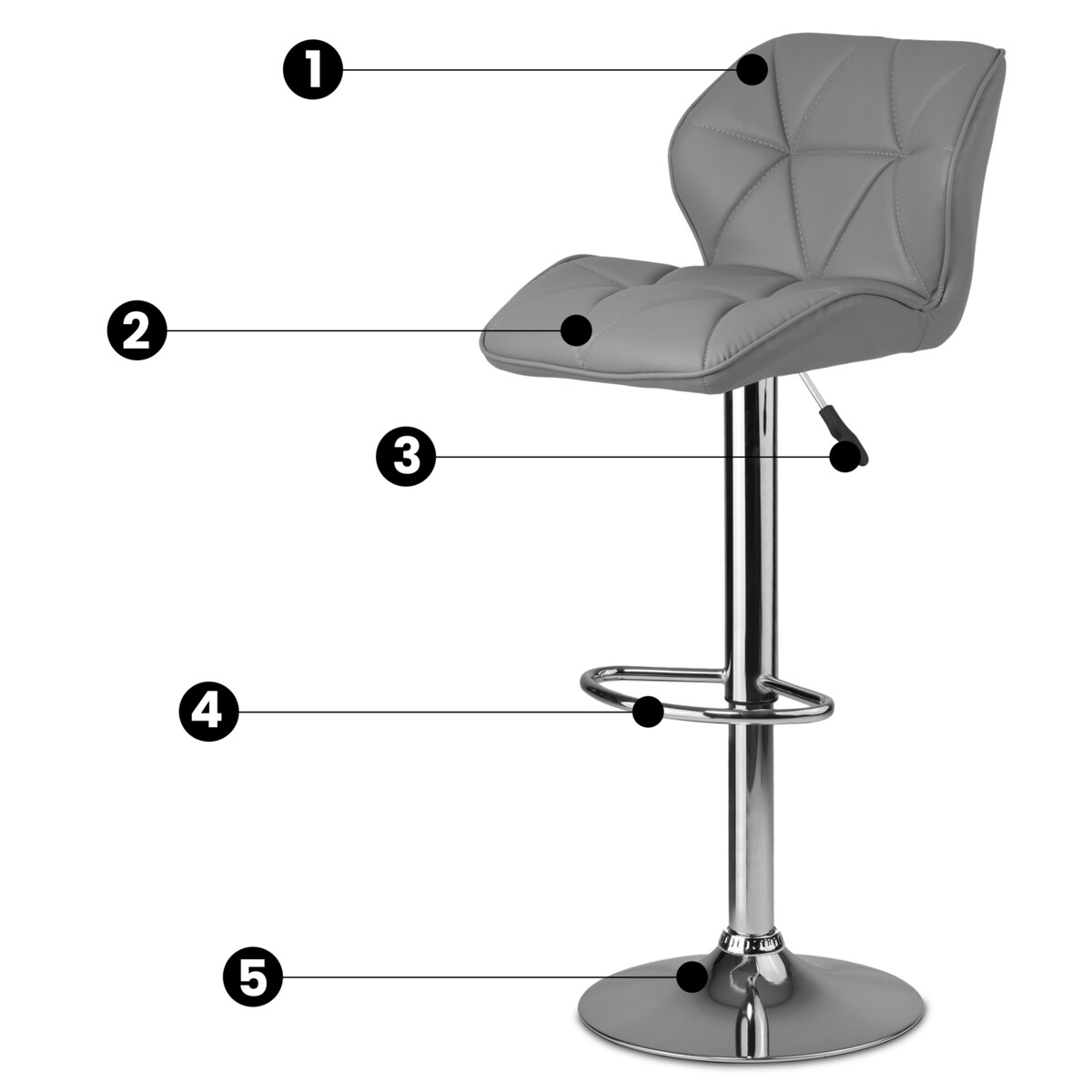 Hoker barowy z oparciem Sofotel Castel 260101-2 2 szt.