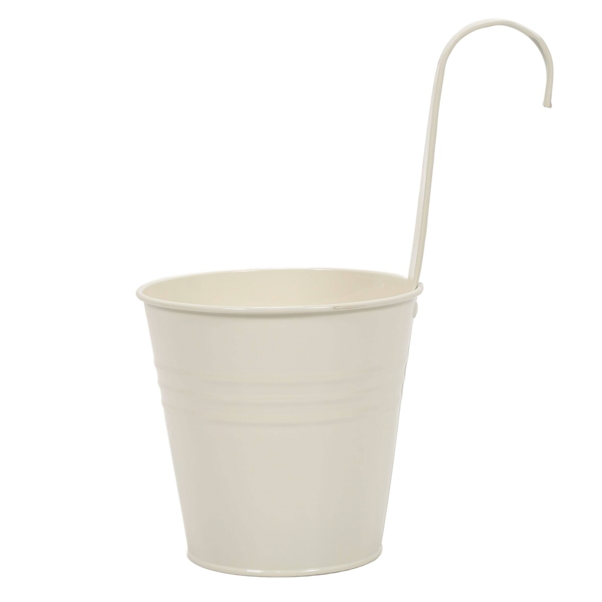 Cynkowa osłonka na doniczkę z hakiem, 13 x 13,5 cm