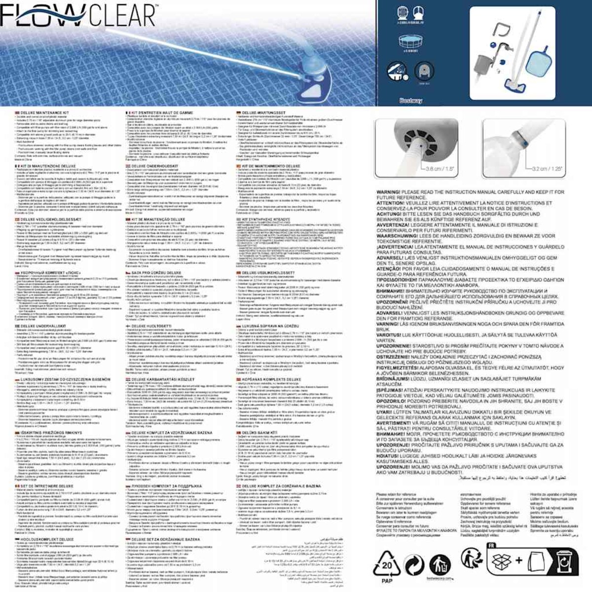 Bestway Zestaw do czyszczenia basenu Flowclear Deluxe, 58237