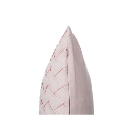 Poduszka dekoracyjna pleciona 45 x 45 cm różowa TITHONIA