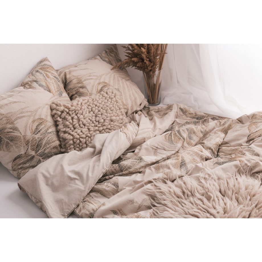 Pościel lniana LINEN druk(220x200+30-1,70x80+20-2)