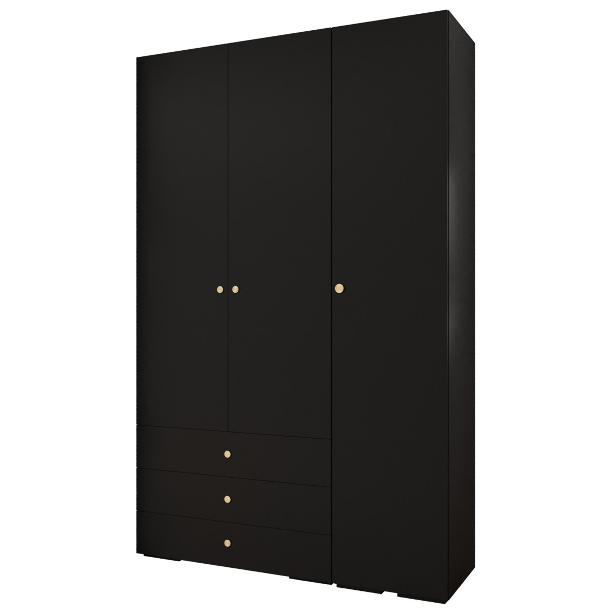 Garderoba wysoka do przedpokoju INOVA 2 Z17 czarny+złoty