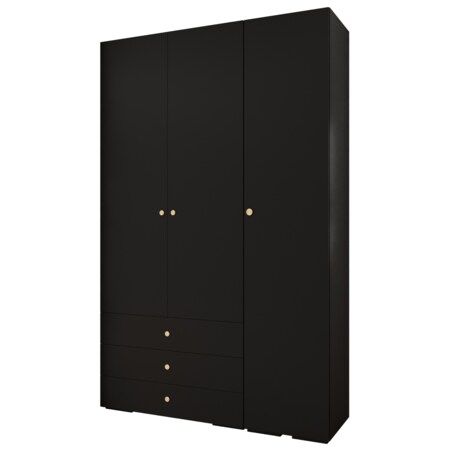 Garderoba wysoka do przedpokoju INOVA 2 Z17 czarny+złoty