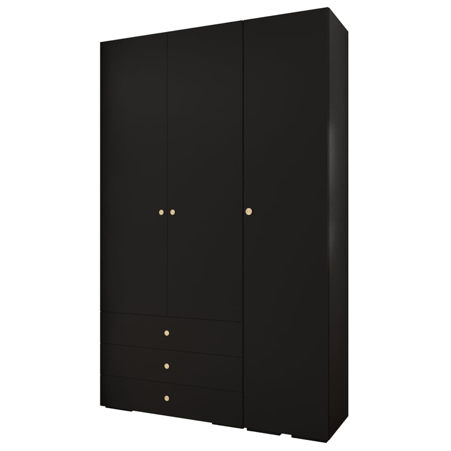 Garderoba wysoka do przedpokoju INOVA 2 Z17 czarny+złoty