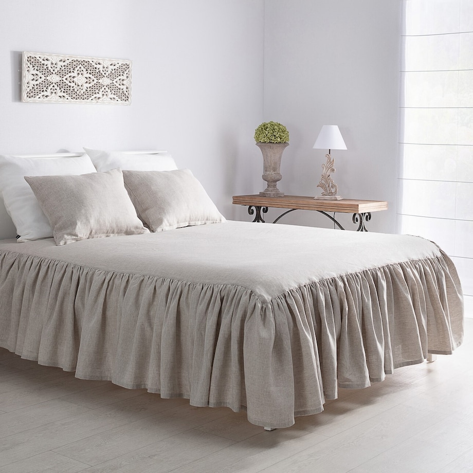 Narzuta na łóżko 160x200 frilly warm gray 160x210