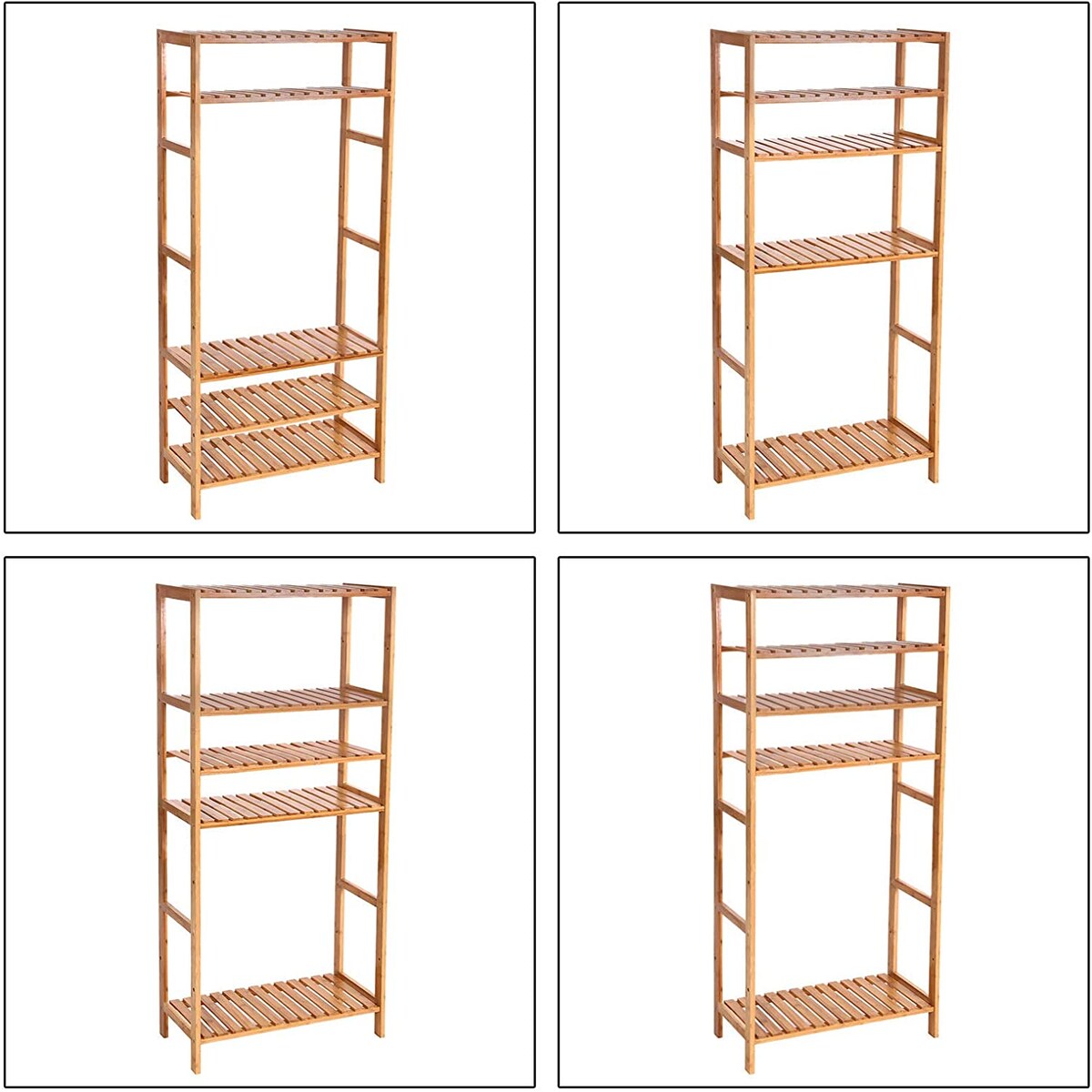 Regał Bambusowy 60X26X130 Cm Naturalny