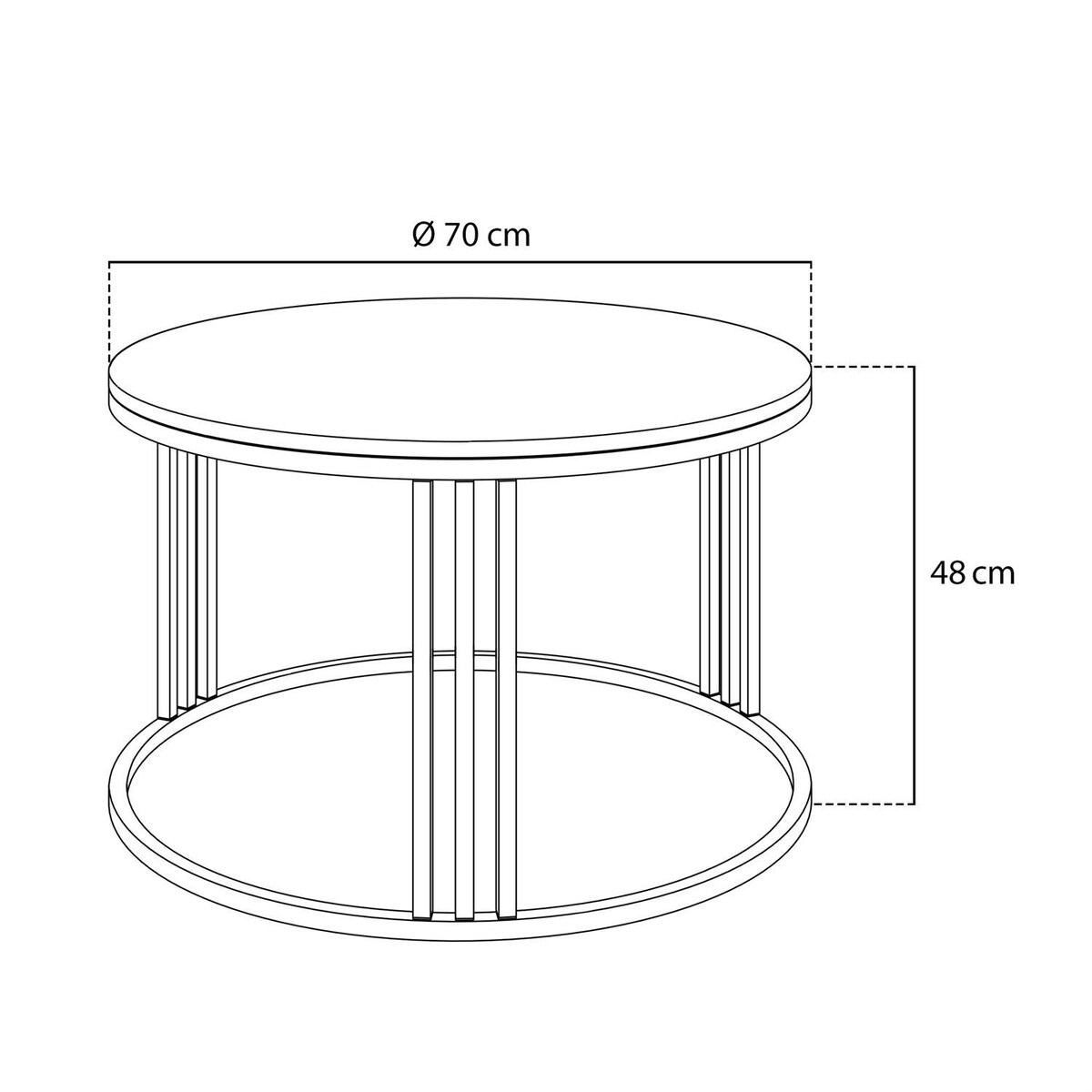 Okrągły stolik kawowy LORI czarny marmur levanto
