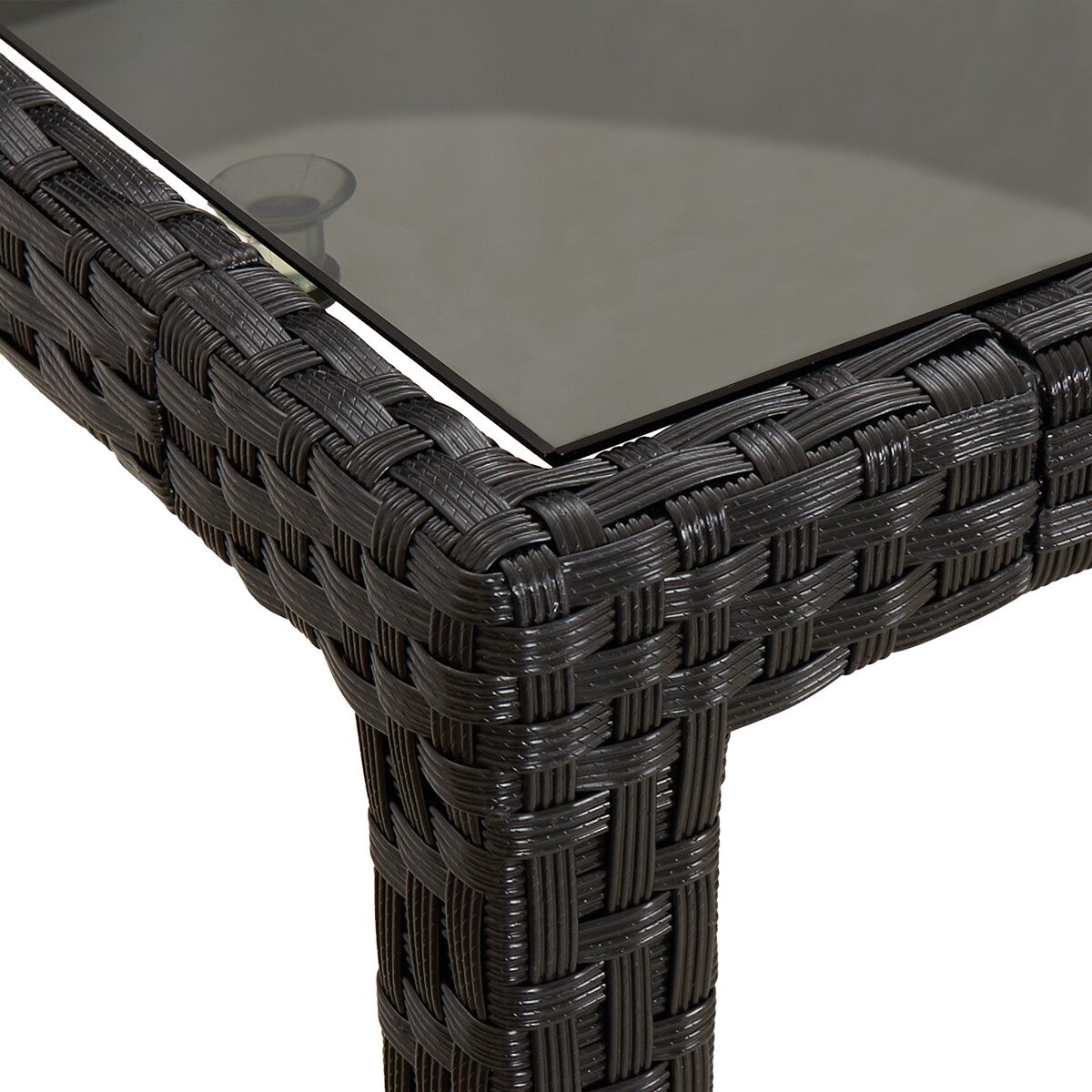 vidaXL Czarny stół do jadalni 150x90x75 cm Polirattan