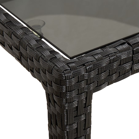vidaXL Czarny stół do jadalni 150x90x75 cm Polirattan